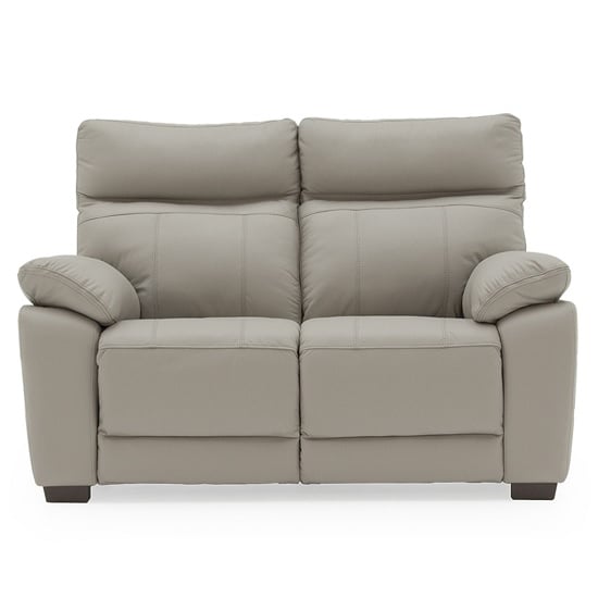 Marquess 2 Seater Sofa In Light Grey Faux Leather