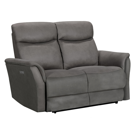 Maryville Fabric Electric Recliner 2 Seater Sofa In Grey