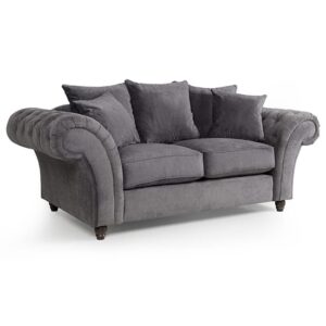 Haimi Fabric Sofa 2 Seater Sofa With Wooden Legs In Grey