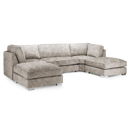 Burton Fullback Velvet U Shape Corner Sofa In Truffle