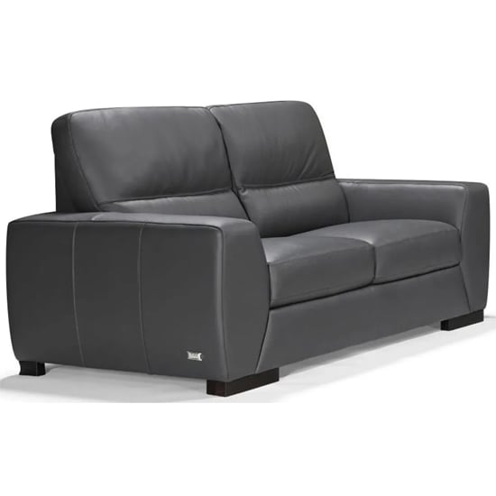 Natick Leather 2 Seater Sofa In Anthracite