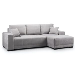 Callison Velvet Right Hand Corner Sofa Bed In Grey