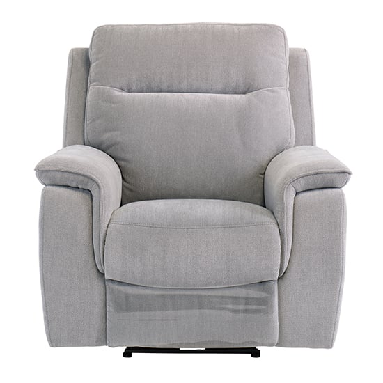 Hailey Fabric Electric Recliner Armchair In Silver Grey