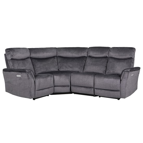 Maritime Electric Recliner Fabric Corner Sofa In Graphite