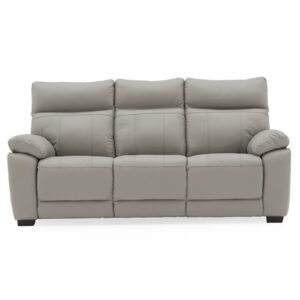 Posit Leather 3 Seater Sofa In Light Grey