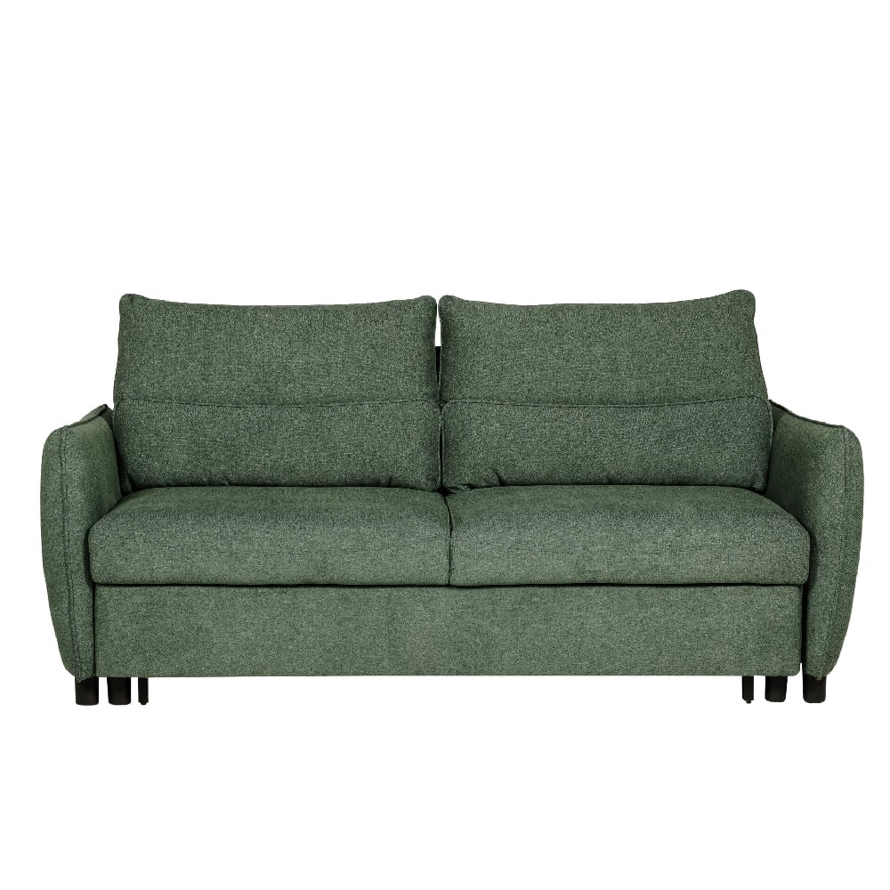 Randolph Fabric Sofa Bed With Black Legs In Green