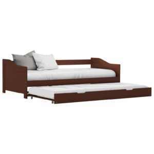 Atwater Wooden Pull Out Sofa Bed In Dark Brown