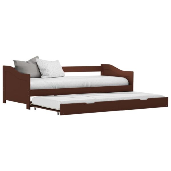 Atwater Wooden Pull Out Sofa Bed In Dark Brown